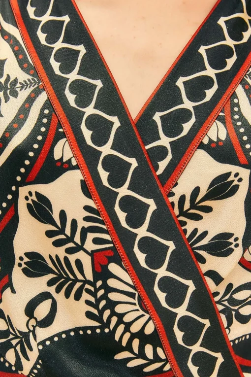  BLACK PASSION SCARF MINI WRAP DRESS