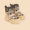  BLACK PASSION SCARF PUFFY ANKLE BOOT