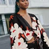  BLACK PEONY LONG SLEEVE BLOUSE