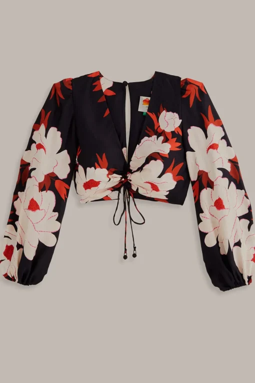  BLACK PEONY LONG SLEEVE BLOUSE