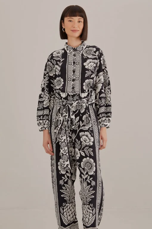  BLACK PINEAPPLE GARDEN JUMPSUIT