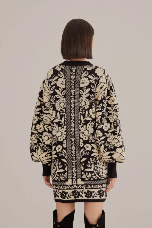  BLACK PINEAPPLE GARDEN MINI SWEATER DRESS