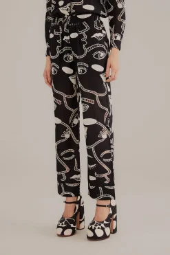  BLACK RICHELIEU FACES PANTS