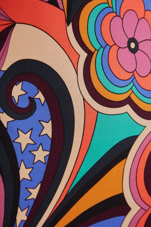  BLACK 70S VIBE LENZING™ ECOVERO™ VISCOSE MIDI DRESS