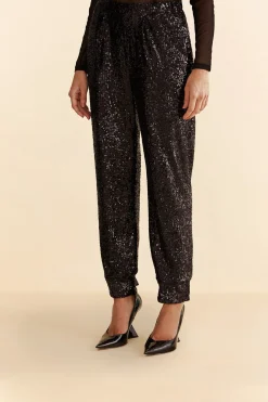  BLACK SEQUIN PAJAMA PANTS