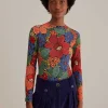  BLACK STITCHED FLOWERS ORGANIC COTTON BODYSUIT