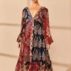  BLACK SWEET MERMAIDS V NECK MAXI DRESS