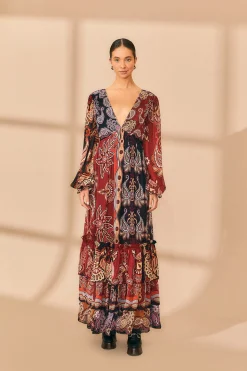  BLACK SWEET MERMAIDS V NECK MAXI DRESS