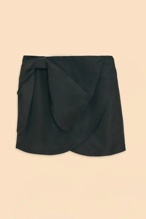  BLACK TAFFETA MINI SKIRT