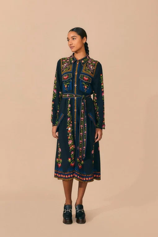  BLACK TOUCAN GARDEN MIDI DRESS