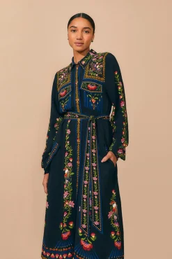  BLACK TOUCAN GARDEN MIDI DRESS
