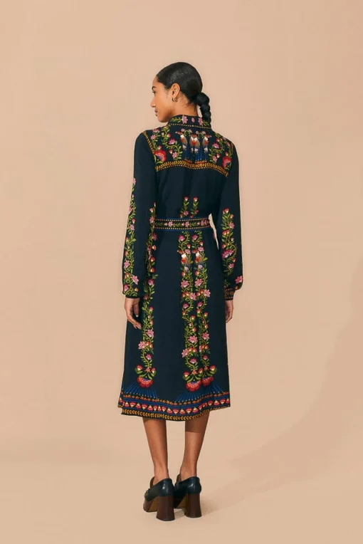  BLACK TOUCAN GARDEN MIDI DRESS