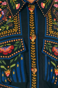  BLACK TOUCAN GARDEN MIDI DRESS