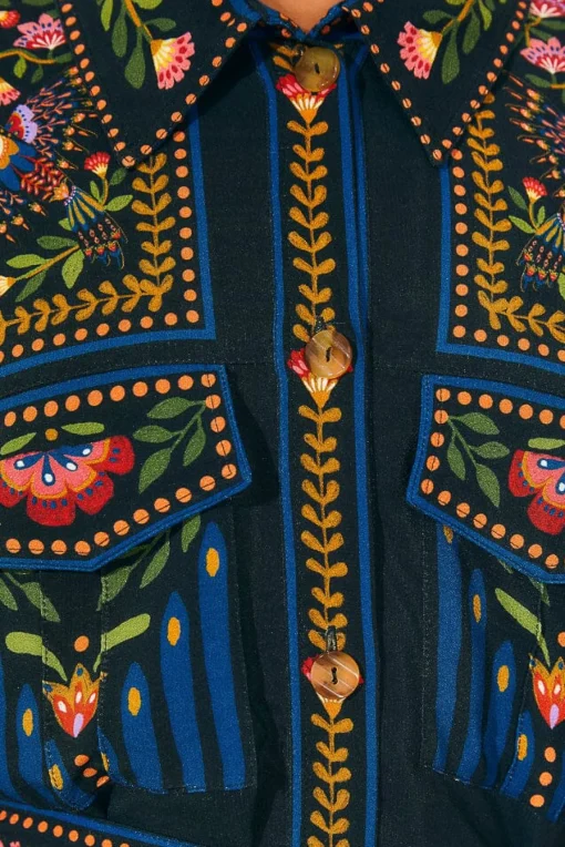  BLACK TOUCAN GARDEN MIDI DRESS