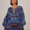  BLACK TOUCANS SCARF BLOUSE