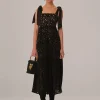  BLACK VELVET LACE SLEEVELESS MAXI DRESS