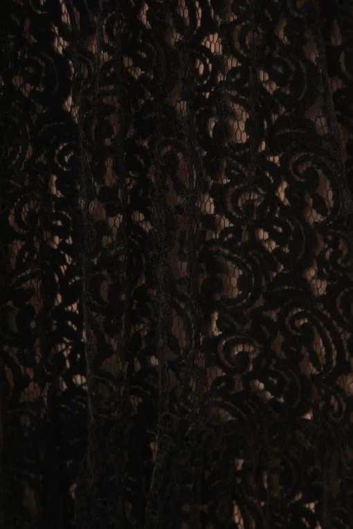  BLACK VELVET LACE SLEEVELESS MAXI DRESS
