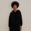  BLACK VELVET LONG SLEEVE MINI DRESS