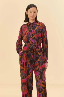  BLACK WILD HORSES JUMPSUIT