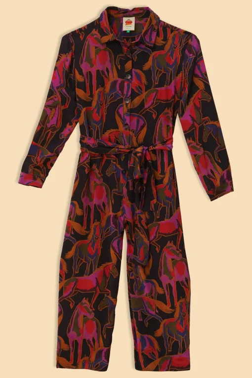  BLACK WILD HORSES JUMPSUIT