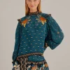  BLUE AINIKA CHILL LONG SLEEVE BLOUSE