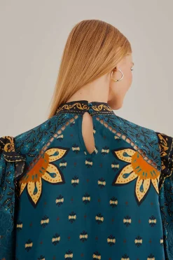  BLUE AINIKA CHILL LONG SLEEVE BLOUSE