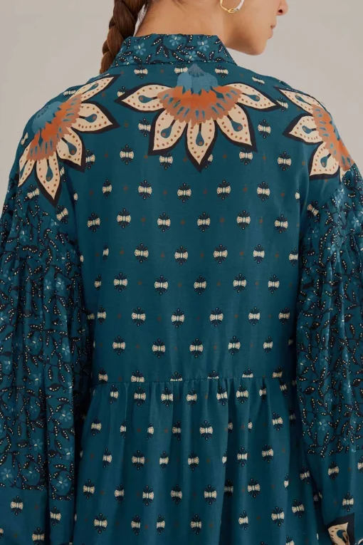  BLUE AINIKA CHILL MAXI SHIRTDRESS