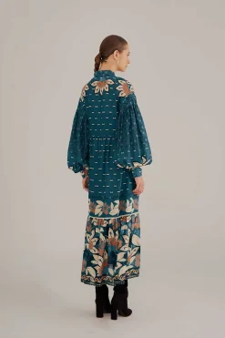  BLUE AINIKA CHILL MAXI SHIRTDRESS