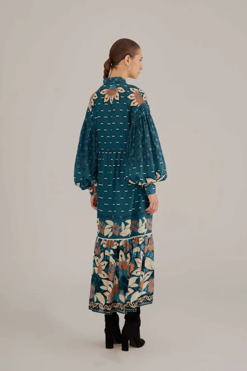  BLUE AINIKA CHILL MAXI SHIRTDRESS