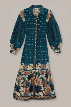 BLUE AINIKA CHILL MAXI SHIRTDRESS