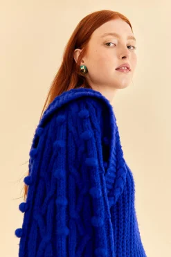  BLUE BRAIDED SWEATER