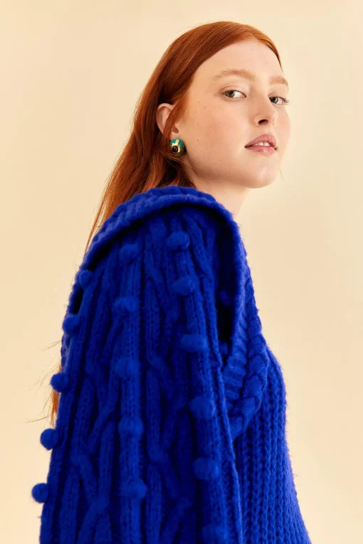  BLUE BRAIDED SWEATER