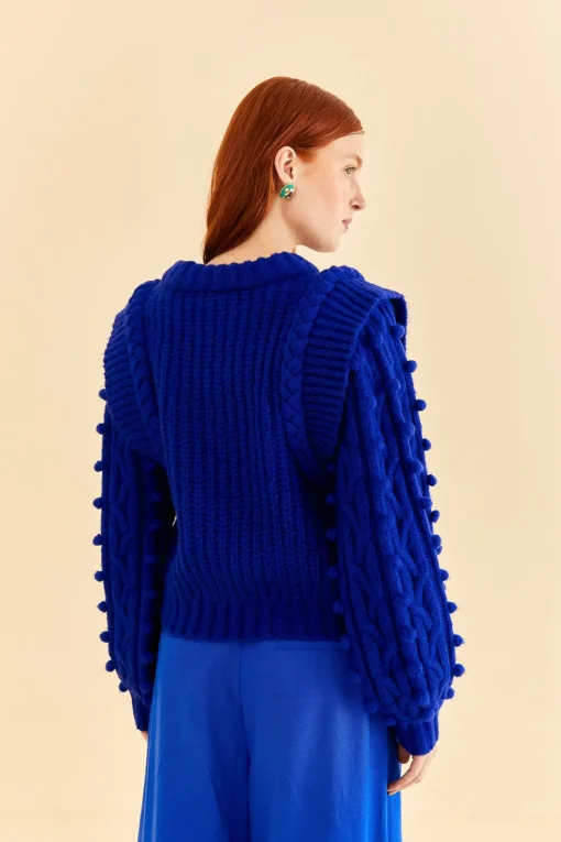  BLUE BRAIDED SWEATER