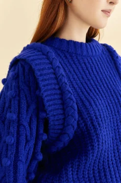  BLUE BRAIDED SWEATER