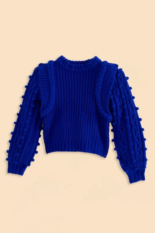  BLUE BRAIDED SWEATER
