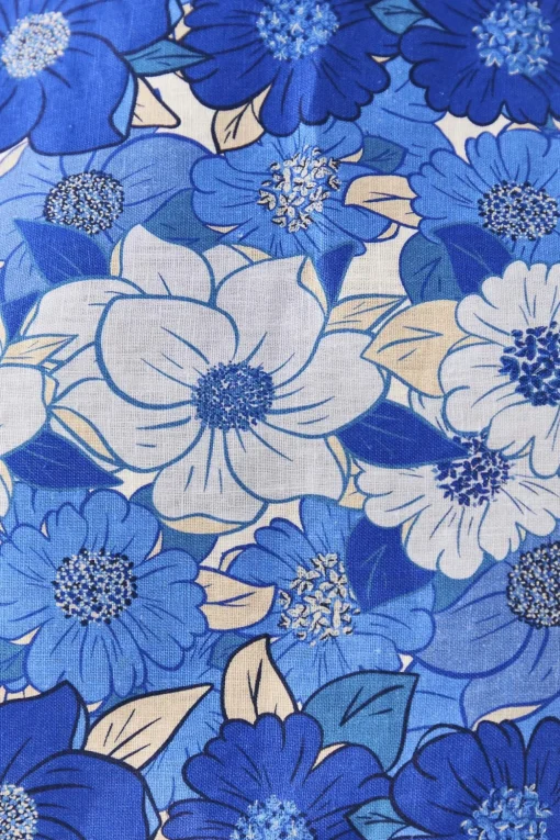  BLUE FLOWER STRIPES CROP TOP