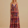  BLUE FOREST MOSAIC SLEEVELESS MAXI DRESS