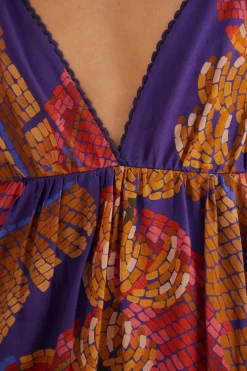  BLUE FOREST MOSAIC SLEEVELESS MAXI DRESS