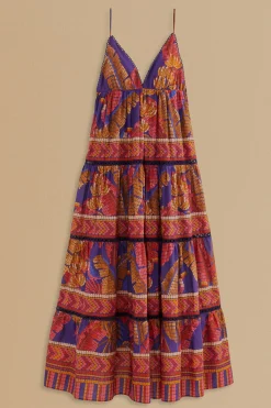  BLUE FOREST MOSAIC SLEEVELESS MAXI DRESS