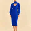  BLUE HEART NECKLINE KNIT DRESS