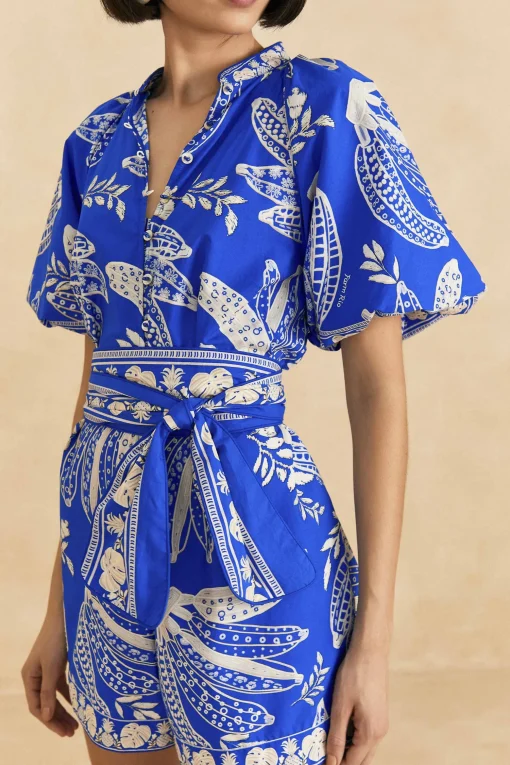  BLUE LACE BANANA ROMPER