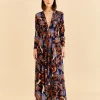  BLUE NATURE BEAUTY LONG SLEEVE MAXI DRESS