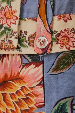  BLUE WONDERFUL BOUQUET EUROFLAX™ LINEN SHORTS