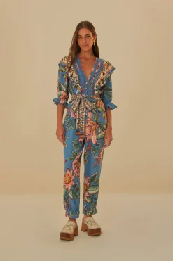  BLUE WONDERFUL BOUQUET LENZING™ ECOVERO™ EUROFLAX™ JUMPSUIT