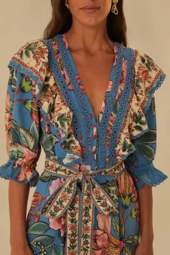  BLUE WONDERFUL BOUQUET LENZING™ ECOVERO™ EUROFLAX™ JUMPSUIT