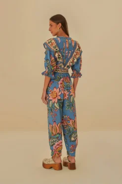  BLUE WONDERFUL BOUQUET LENZING™ ECOVERO™ EUROFLAX™ JUMPSUIT