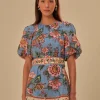  BLUE WONDERFUL BOUQUET MINI DRESS
