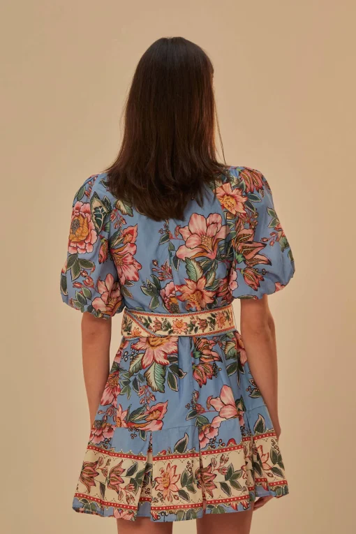  BLUE WONDERFUL BOUQUET MINI DRESS