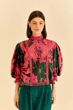  BLUSH FLORAL YARD BLOUSE