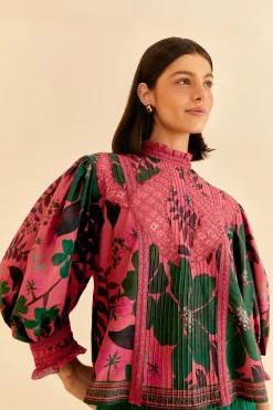  BLUSH FLORAL YARD BLOUSE